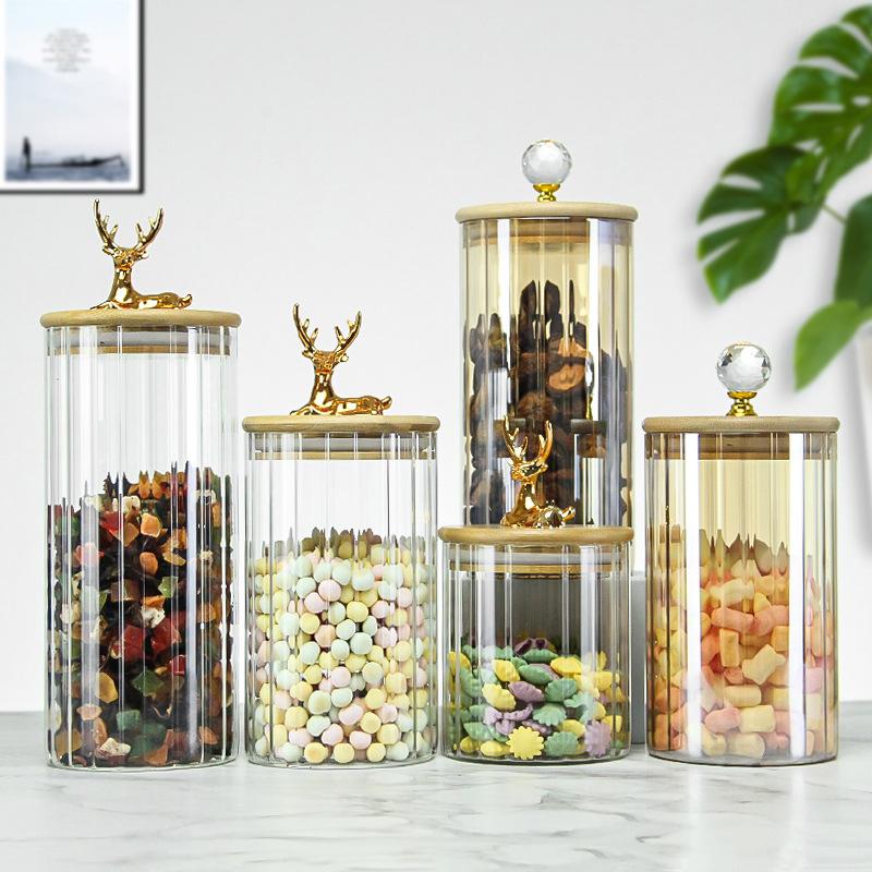 Coffee Tea Sugar Container Set - Nordic Transparent Glass Jar High Borosilicate