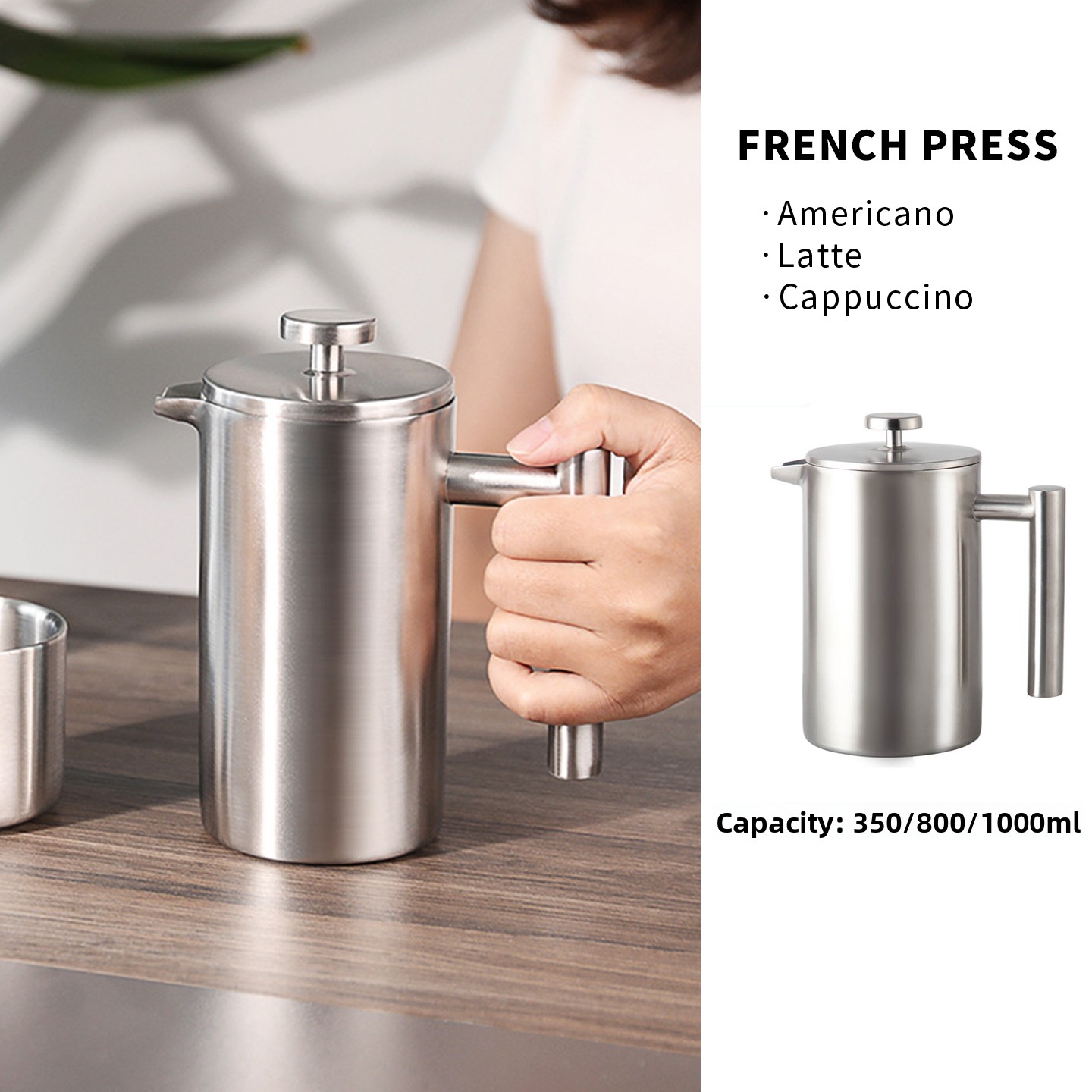 Coffee Tea Pots - 304 Stainl Steel French Pr Coffee