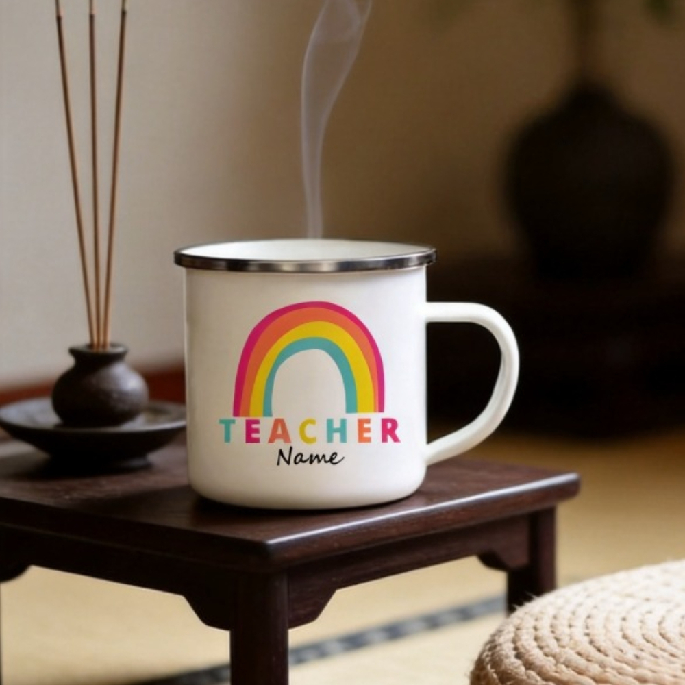 Coffee Tea Name - Personalized Custom Rainbow With Name Mug
