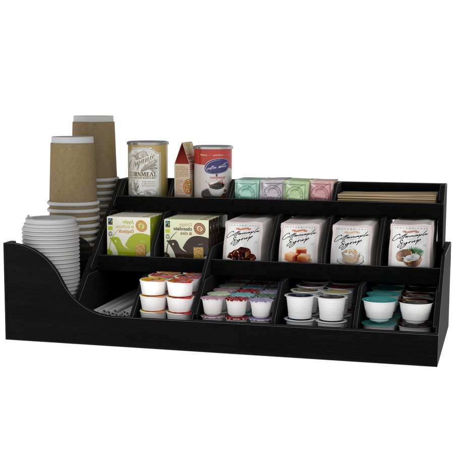 Coffee Tea Drawer Organizer - Exact Large Coffee Station Organizer,Wooden Countertop