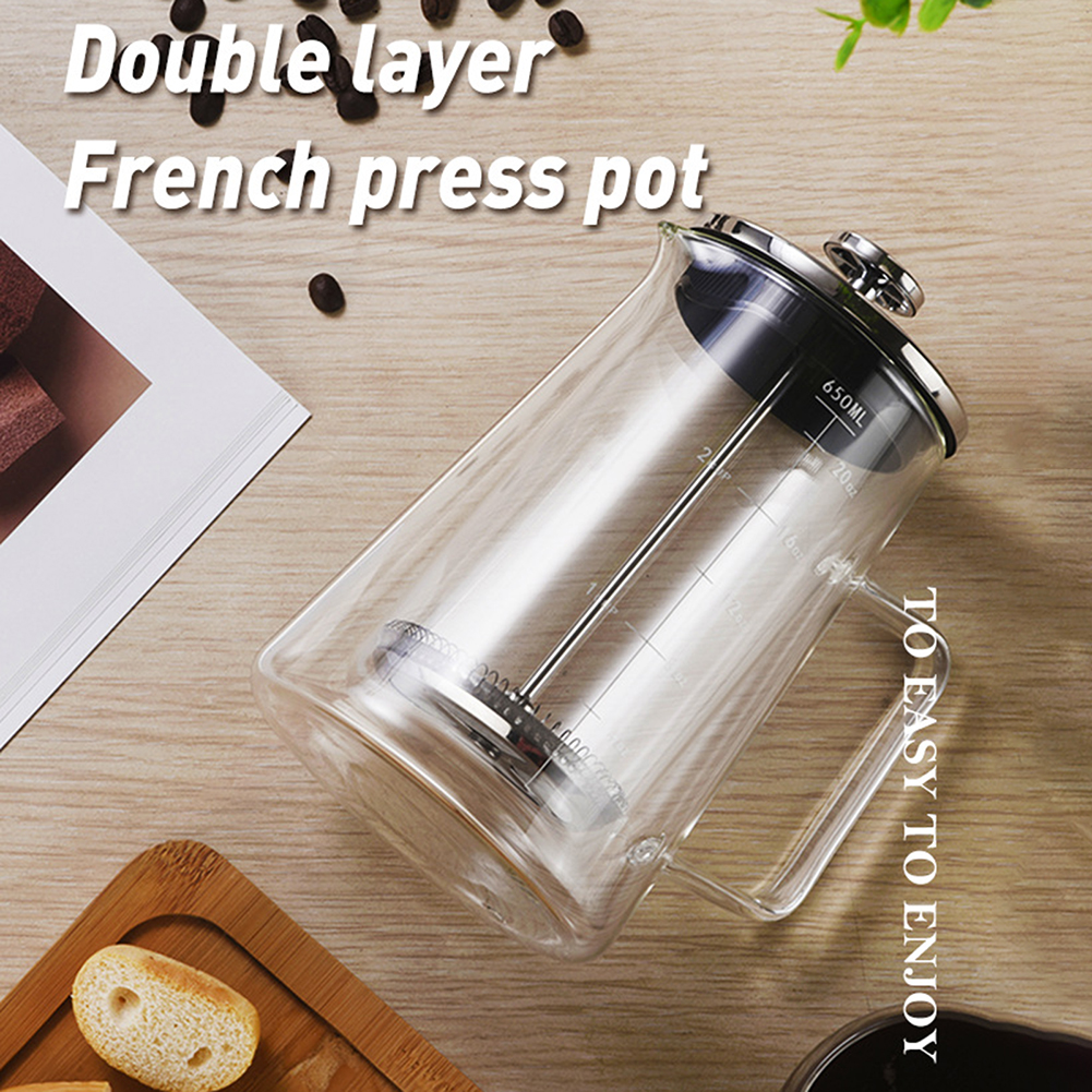 Coffee Tea Pots - Double Layers French Press Pot High