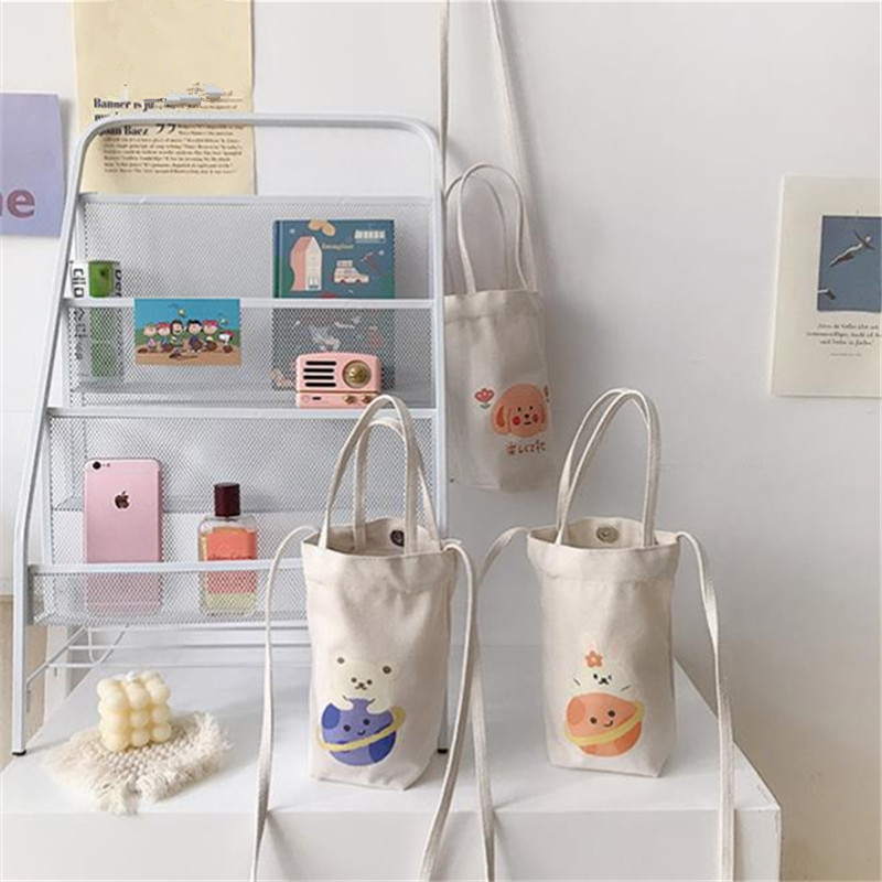 Coffee Tea Name - Print Canvas Water Bottle Bag with