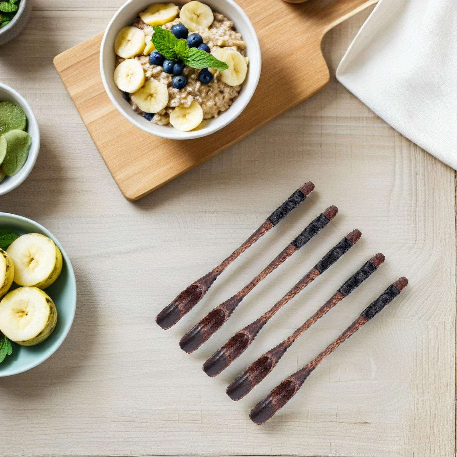 Tea Coffee Utensils - 5pcs Wooden Stirring Spoon 8