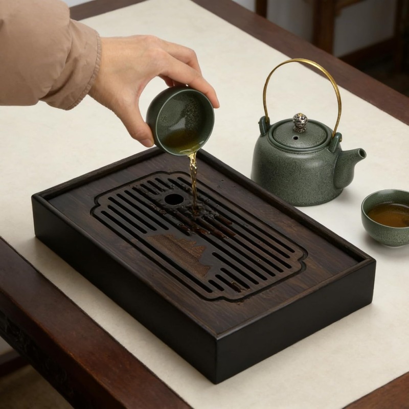 Bamboo Tea Tray - 1Pc Bamboo Tea Tray, 11 Inch