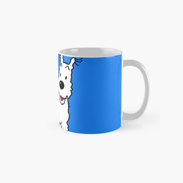 Coffee Tea Images - Snowy Dog Tin Tin Sticker Classic