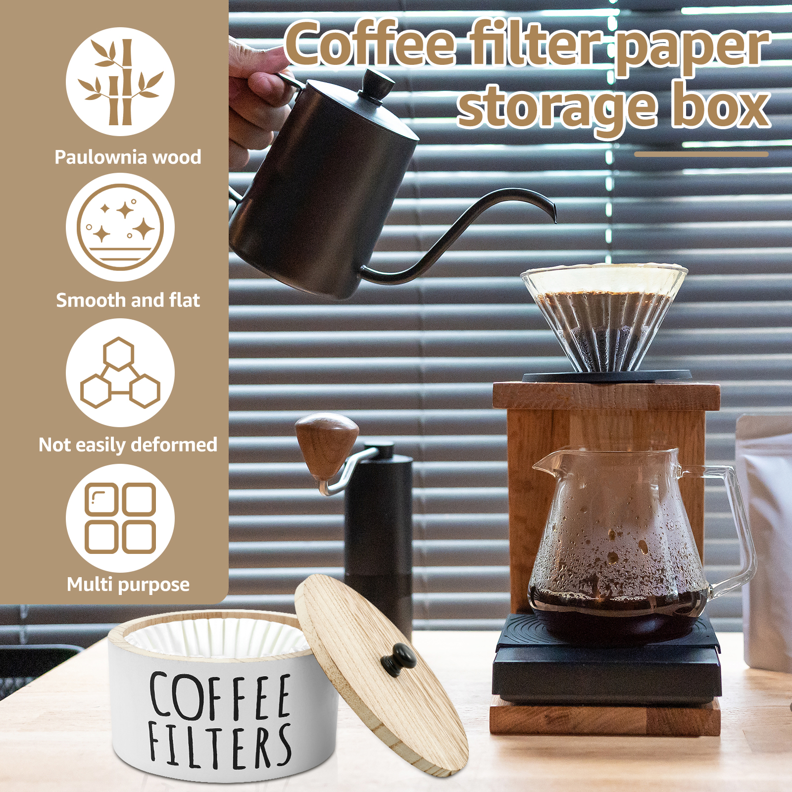 Coffee Filter Holder with Lid  - Coffee Tea Drawer Organizer recension och pris