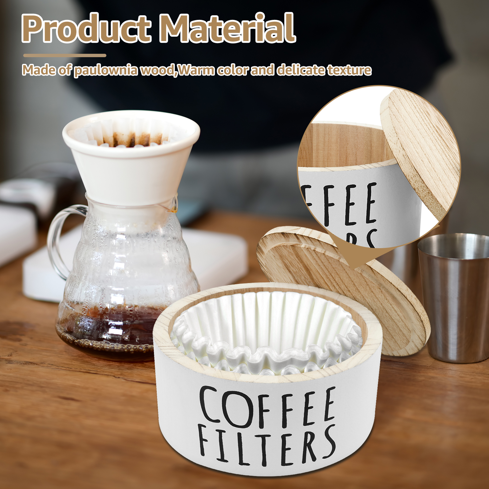Coffee Filter Holder with Lid  - Coffee Tea Drawer Organizer recension och pris