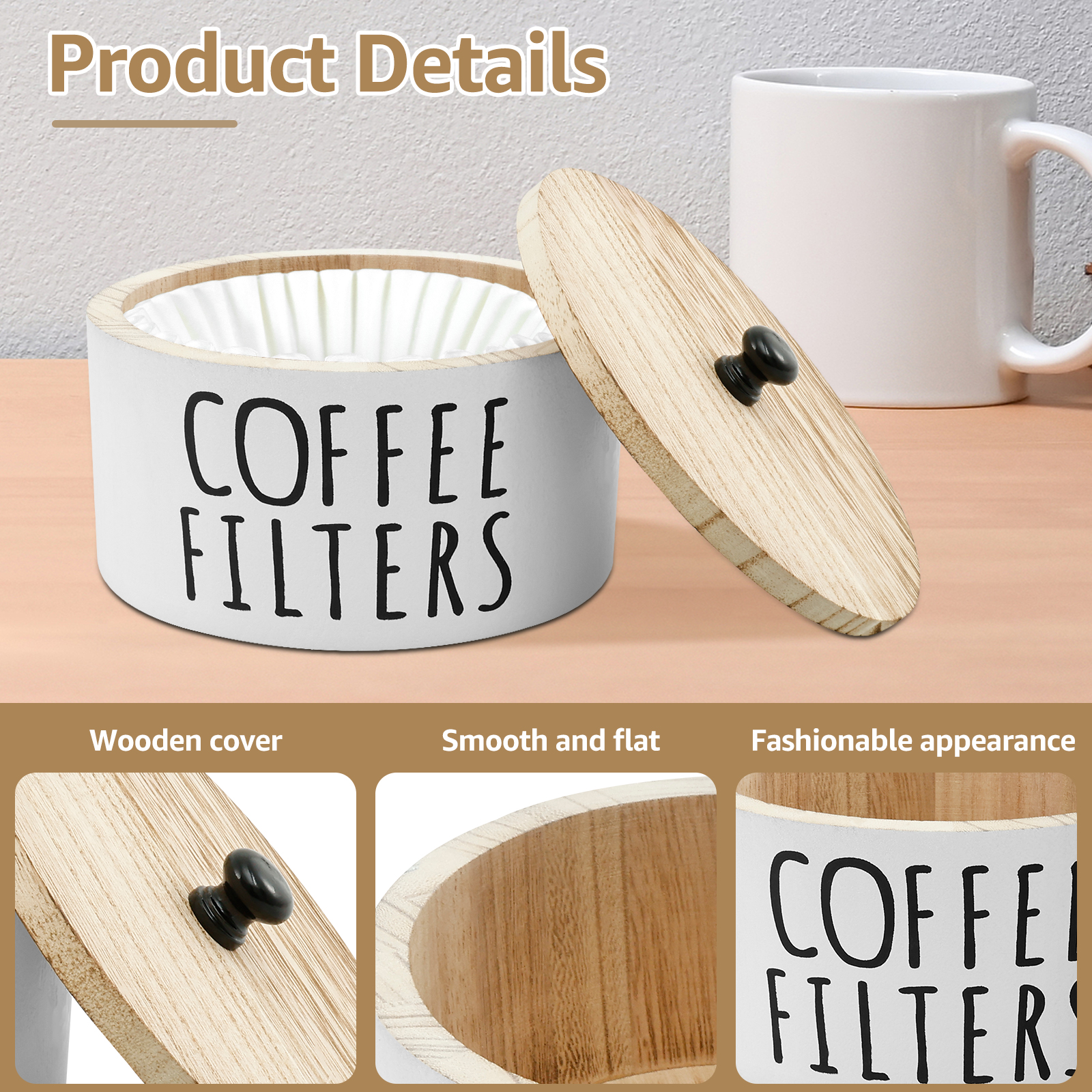 Coffee Filter Holder with Lid  - Coffee Tea Drawer Organizer recension och pris