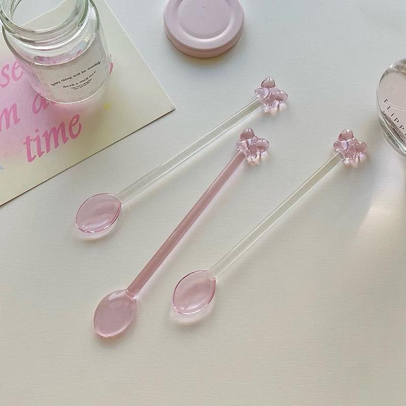 Pink Bow-Adorned Glass Coffee  - Tea Coffee Utensils recension och pris