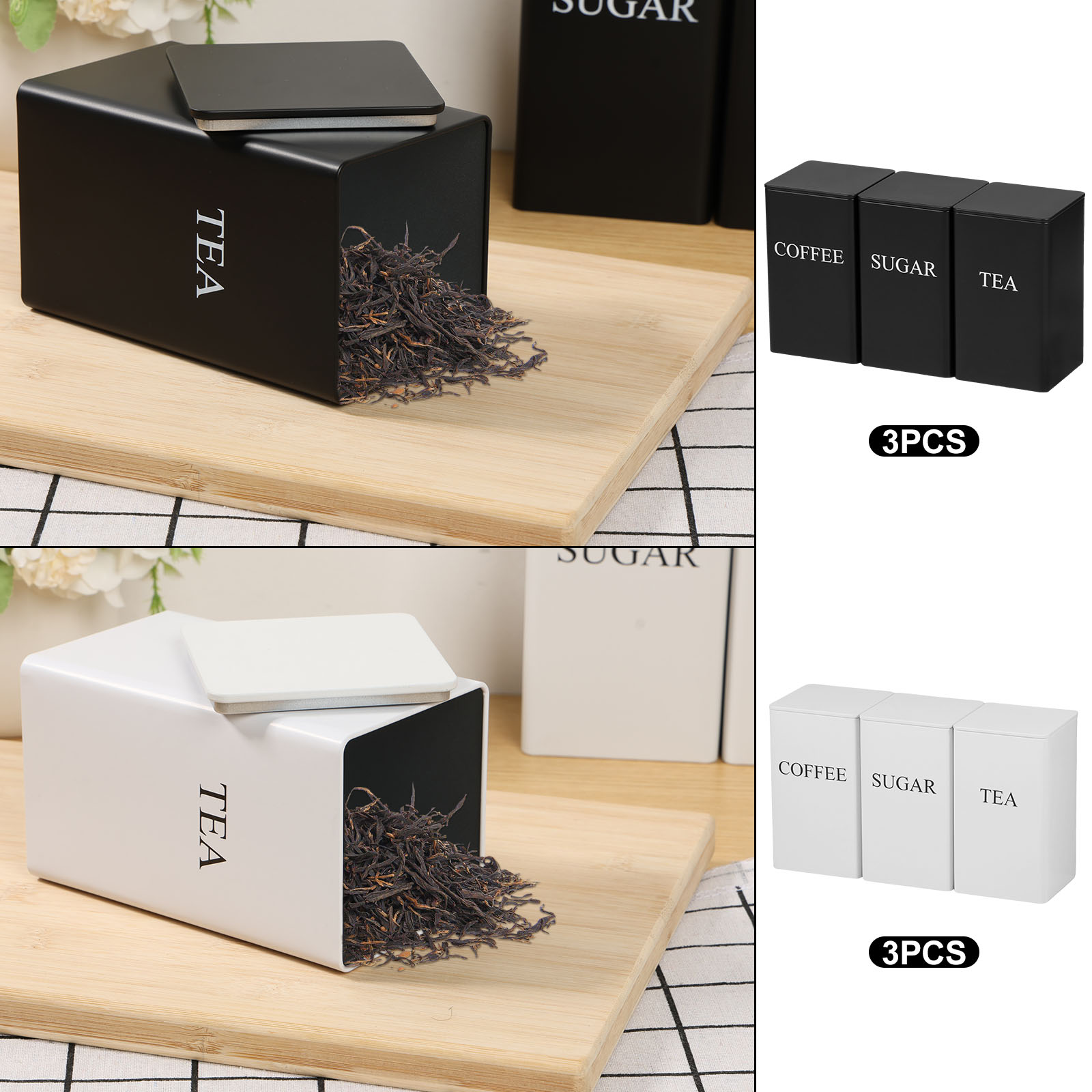 3Pcs Coffee Bean Storage Canis - Coffee Tea Sugar Container Set recension och pris