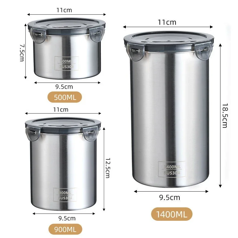 Stainless Steel Food Container - Coffee Tea Sugar Container Set recension och pris
