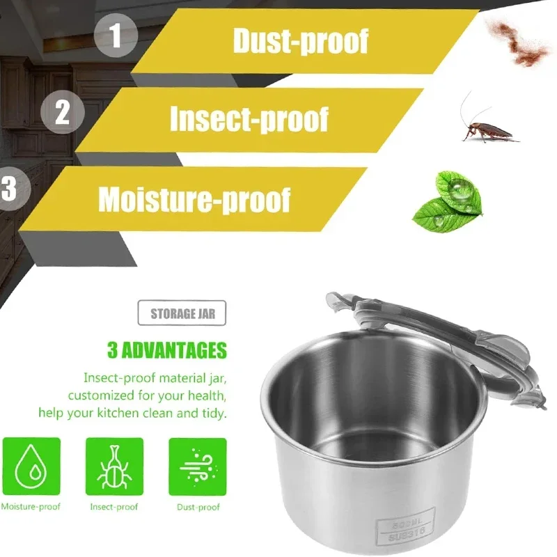 Stainless Steel Food Container - Coffee Tea Sugar Container Set recension och pris