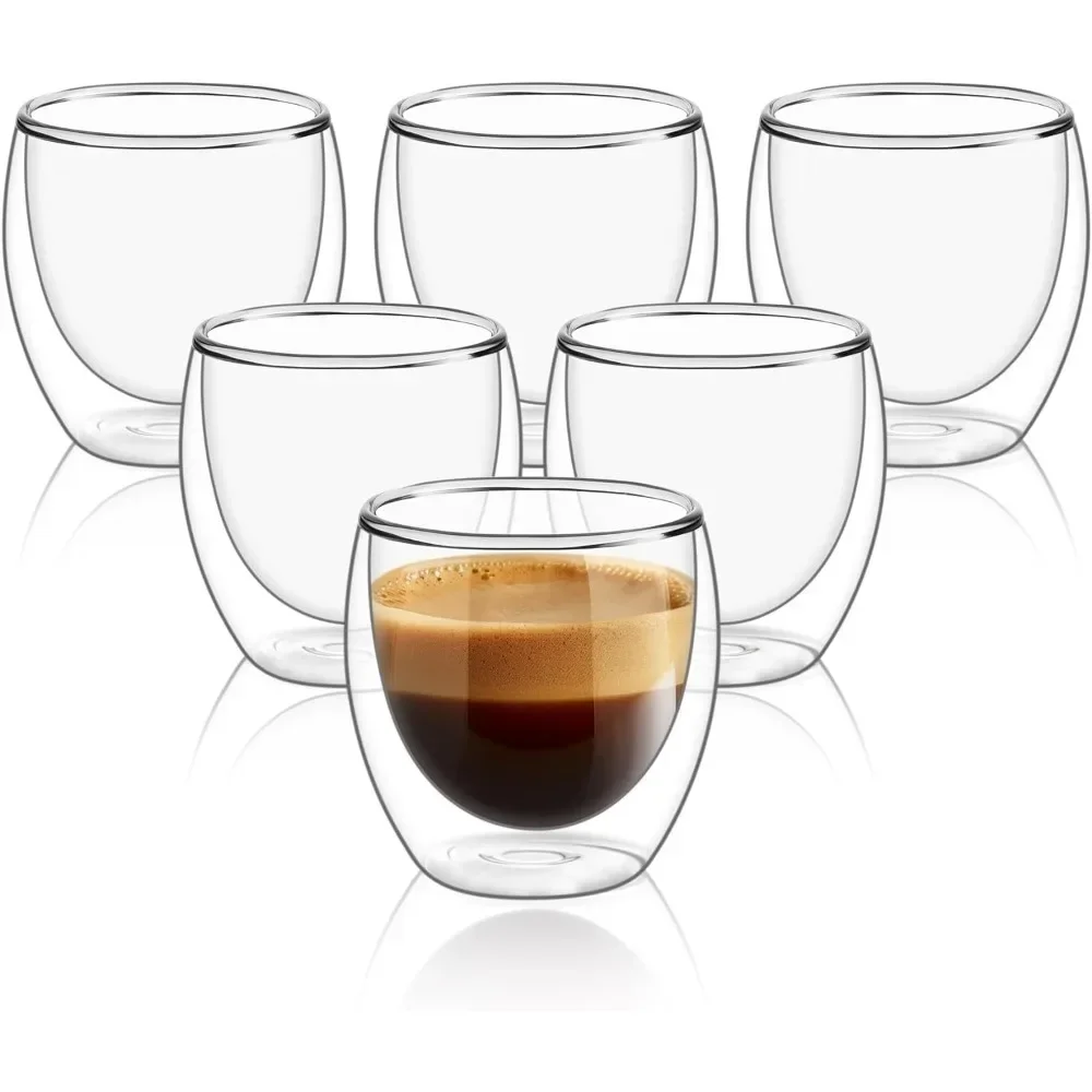 6 pcs Clear Double Wall Glass  - Tea Coffee Pot Set recension och pris