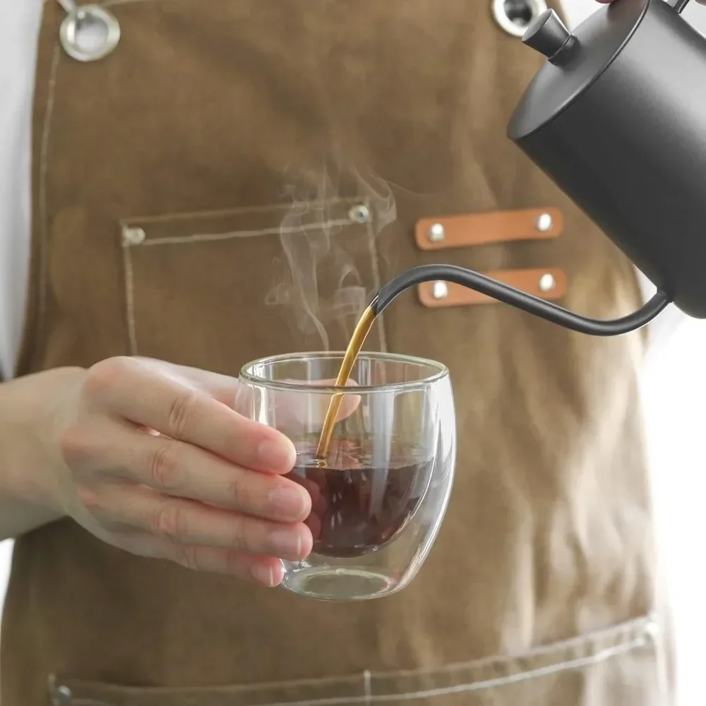 6 pcs Clear Double Wall Glass  - Tea Coffee Pot Set recension och pris