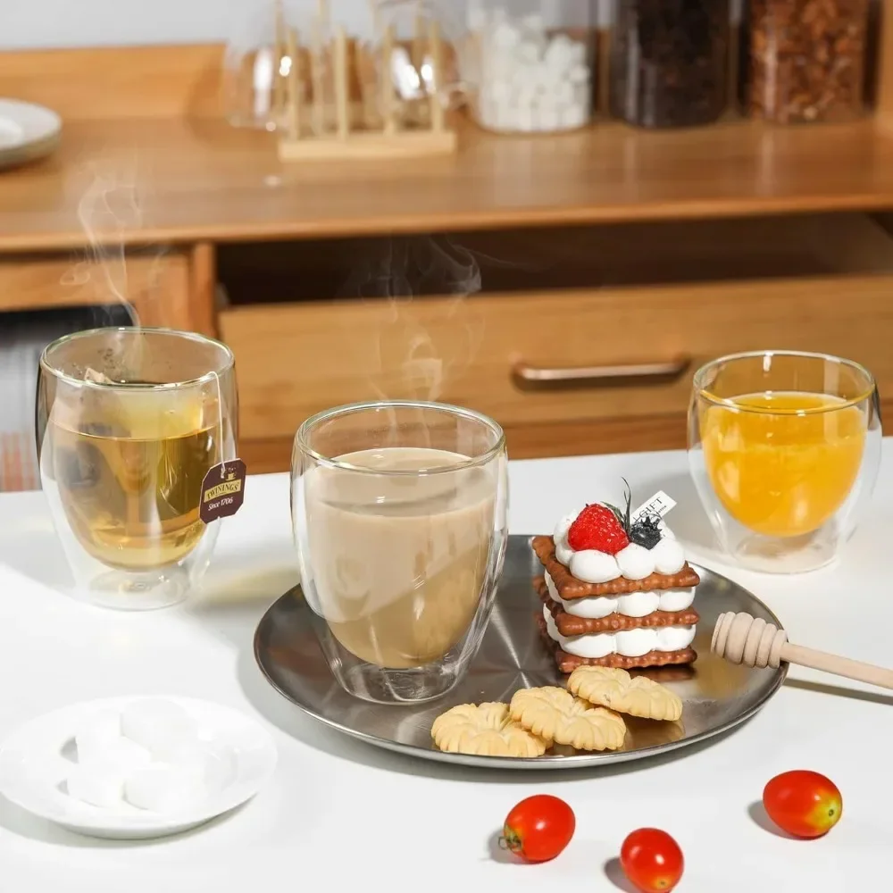 6 pcs Clear Double Wall Glass  - Tea Coffee Pot Set recension och pris