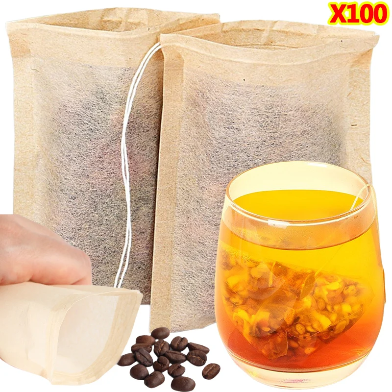 100Pcs Teabags with Drawstring - Coffee Tea And Leaf recension och pris
