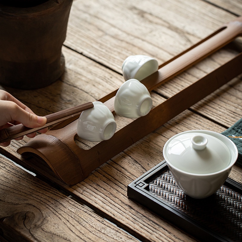 Tiange Bamboo Tea Set Cup Hold - Bamboo Tea Tray recension och pris