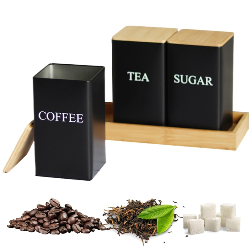 3PCS Set Tea Coffee Sugar Cani - Coffee Tea Sugar Container Set recension och pris