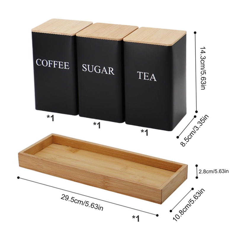 3PCS Set Tea Coffee Sugar Cani - Coffee Tea Sugar Container Set recension och pris