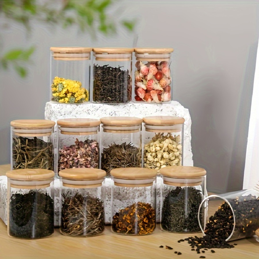 12pcs/set Airtight Glass Stora - Coffee Tea Sugar Container Set recension och pris