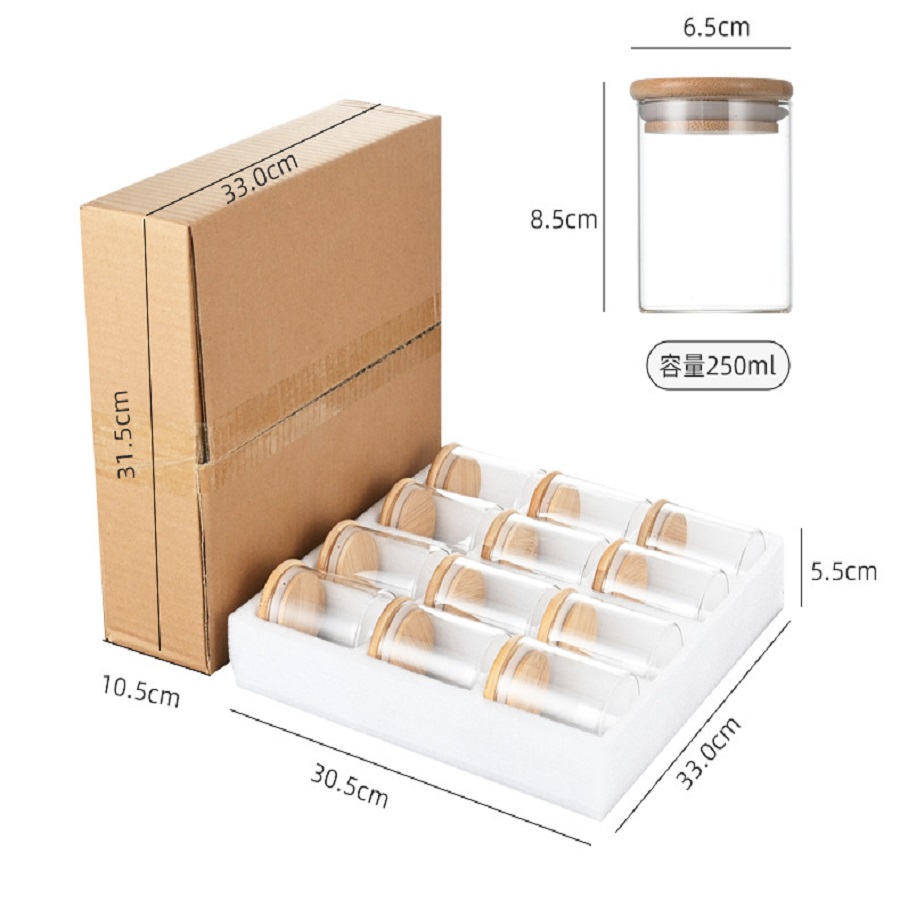 12pcs/set Airtight Glass Stora - Coffee Tea Sugar Container Set recension och pris