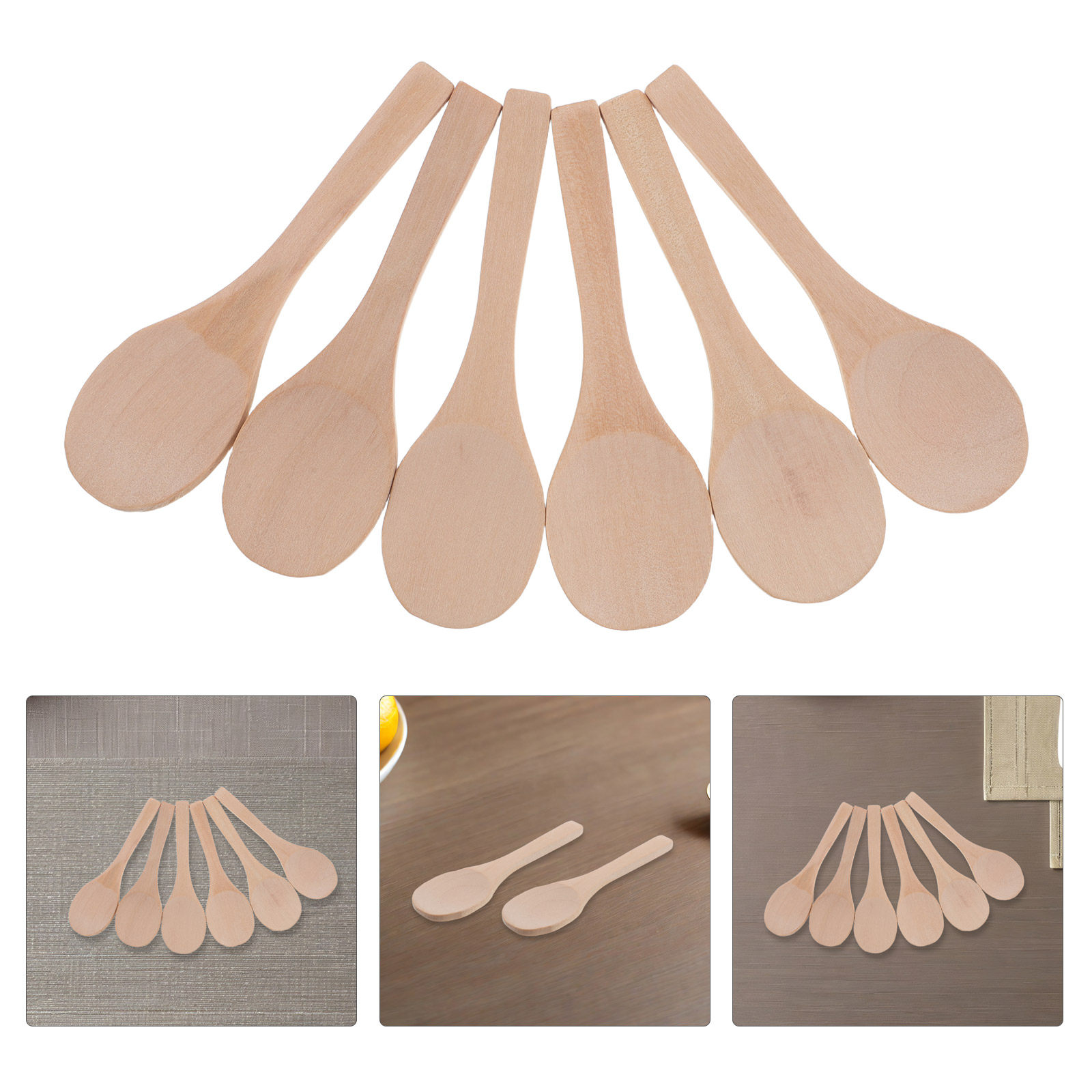 20Pcs Unpainted Wood Mini Spoo - Tea Coffee Utensils recension och pris