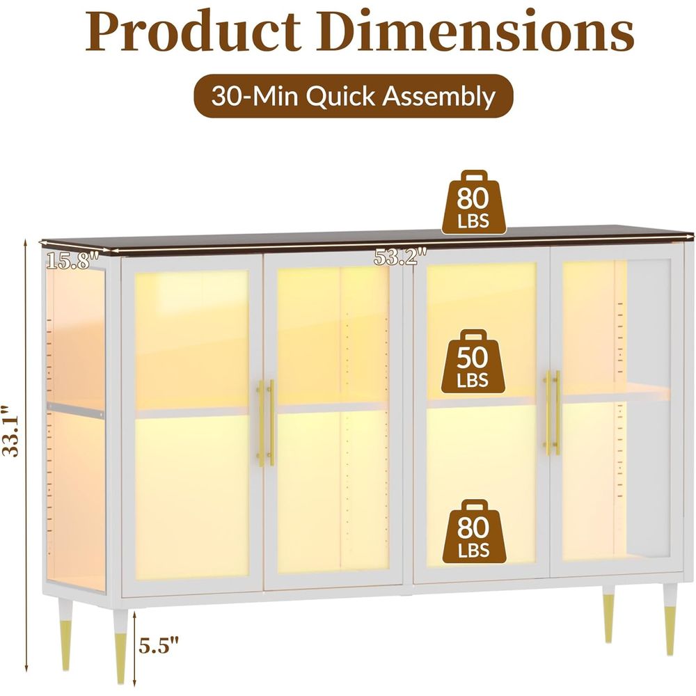 LED-Illuminated Glass Sideboar - Coffee&Tea House Opinie recension och pris