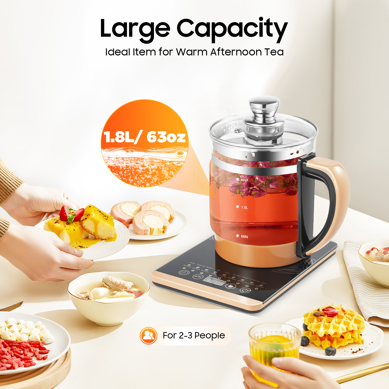 Electric Tea Kettle 1.8L 800W  - Coffee Tea Menu recension och pris