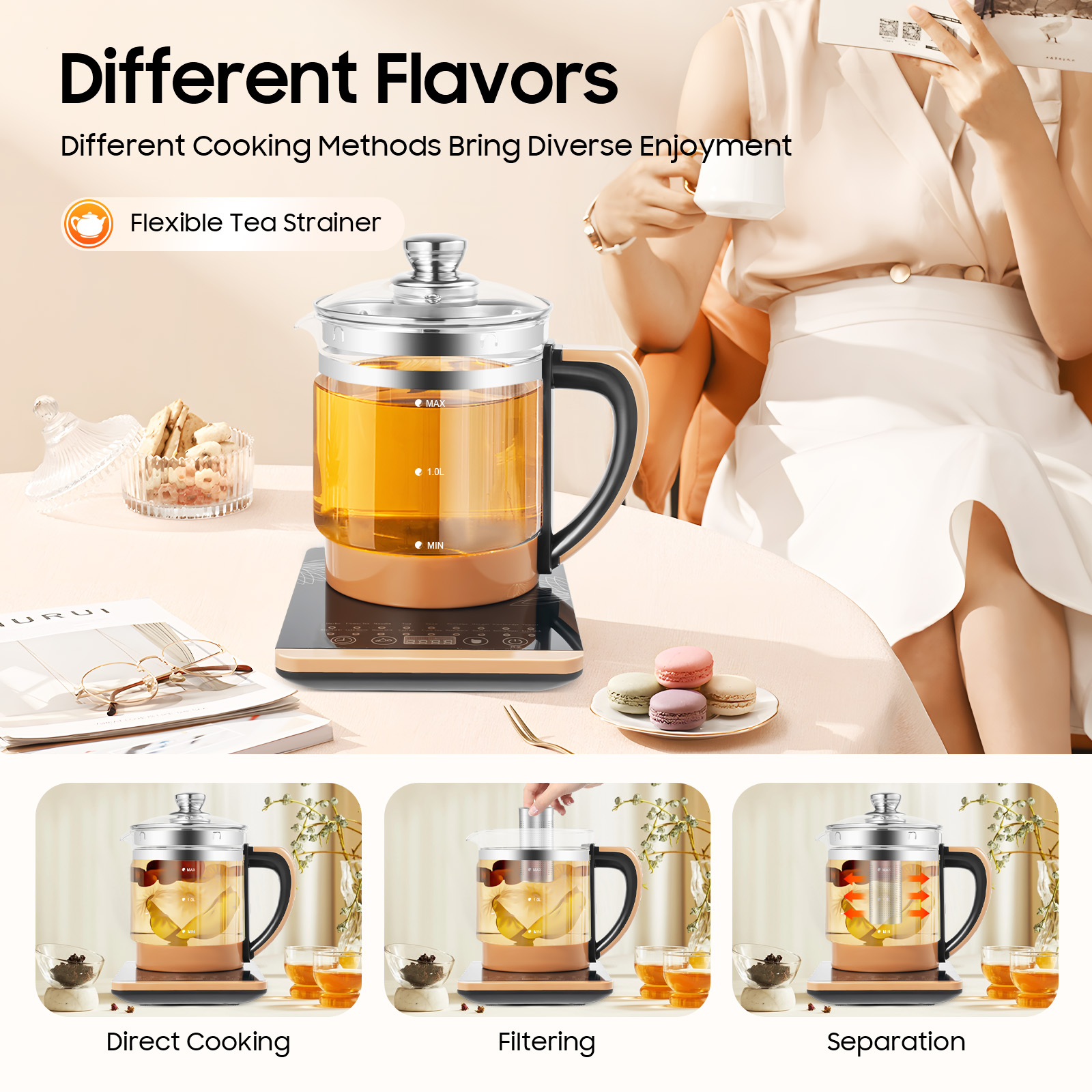 Electric Tea Kettle 1.8L 800W  - Coffee Tea Menu recension och pris