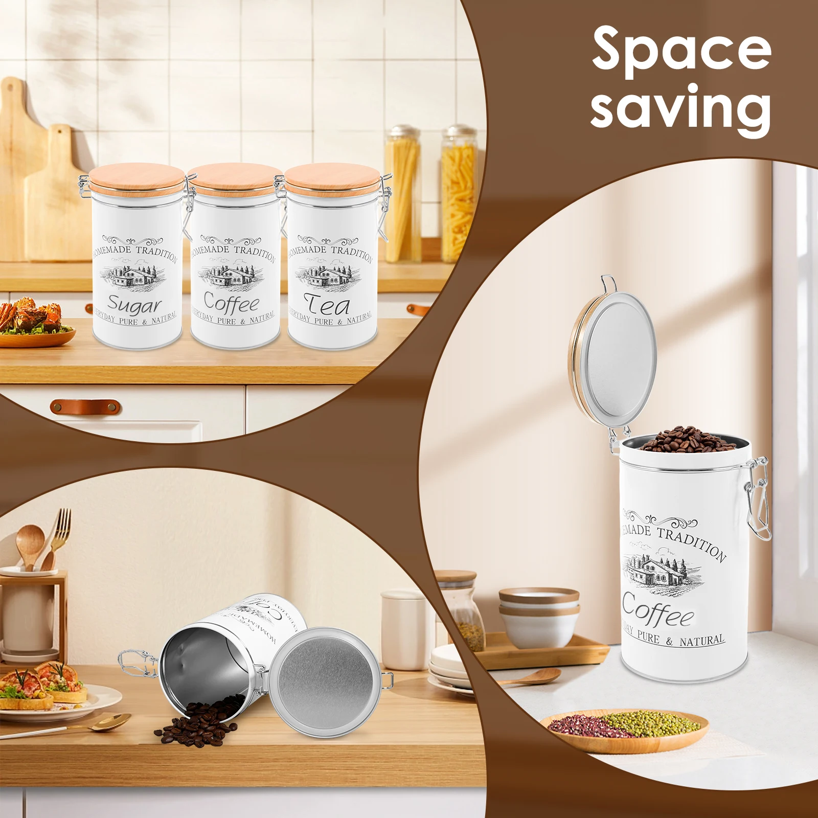 3Pcs/Set Tea Coffee Sugar Cani - Coffee Tea Sugar Container Set recension och pris