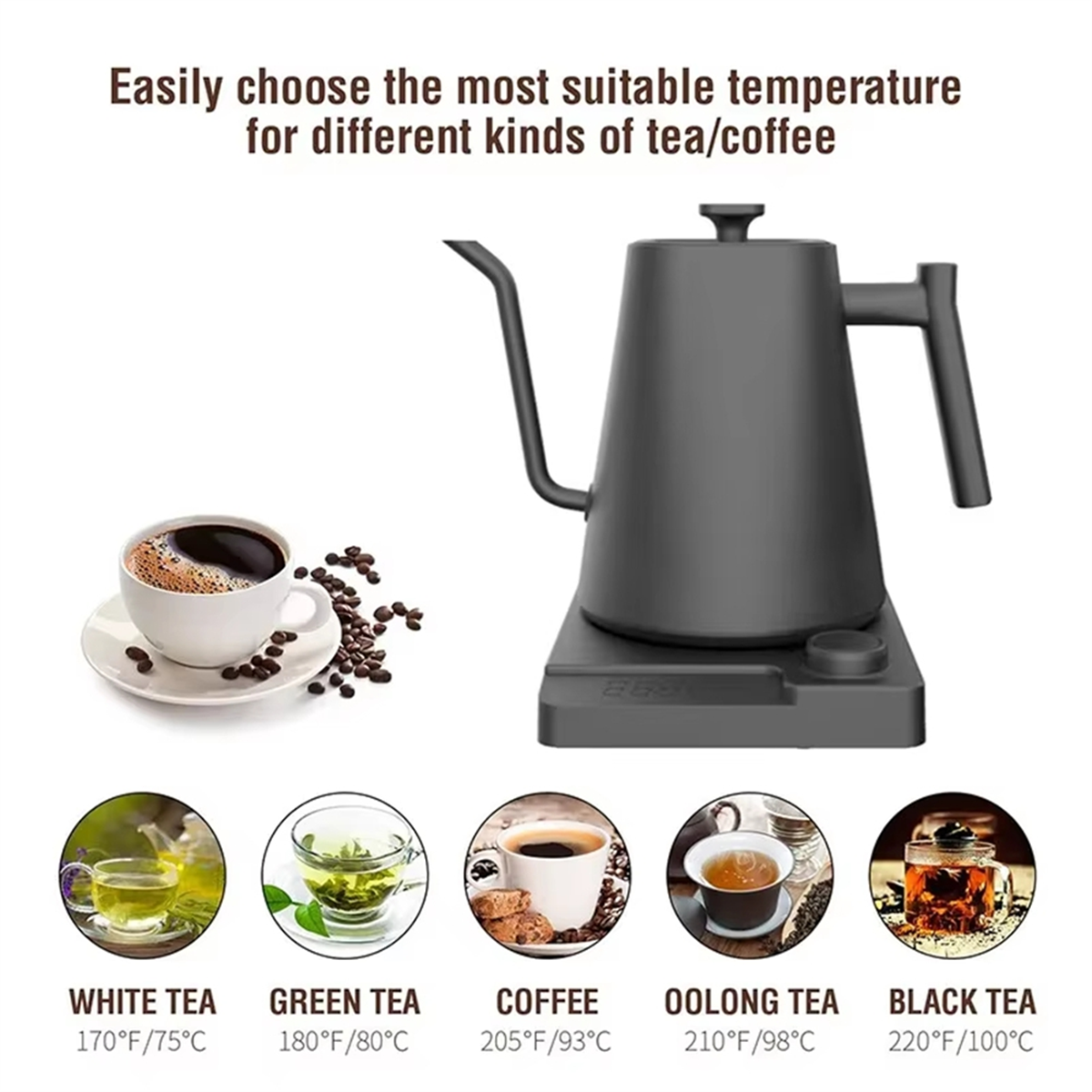 FZFZ Gooseneck Electric Kettle - Coffee Tea Uk recension och pris