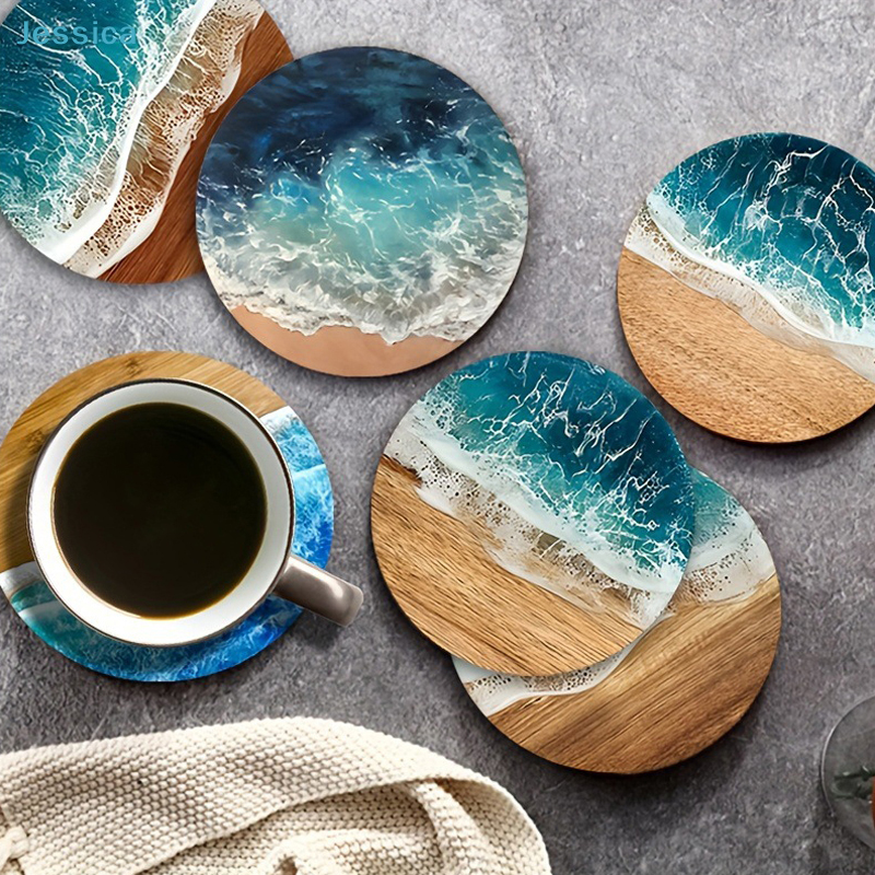 ♥Ocean Wave & Wood Grain Coast - Tea Coffee Pot Set recension och pris