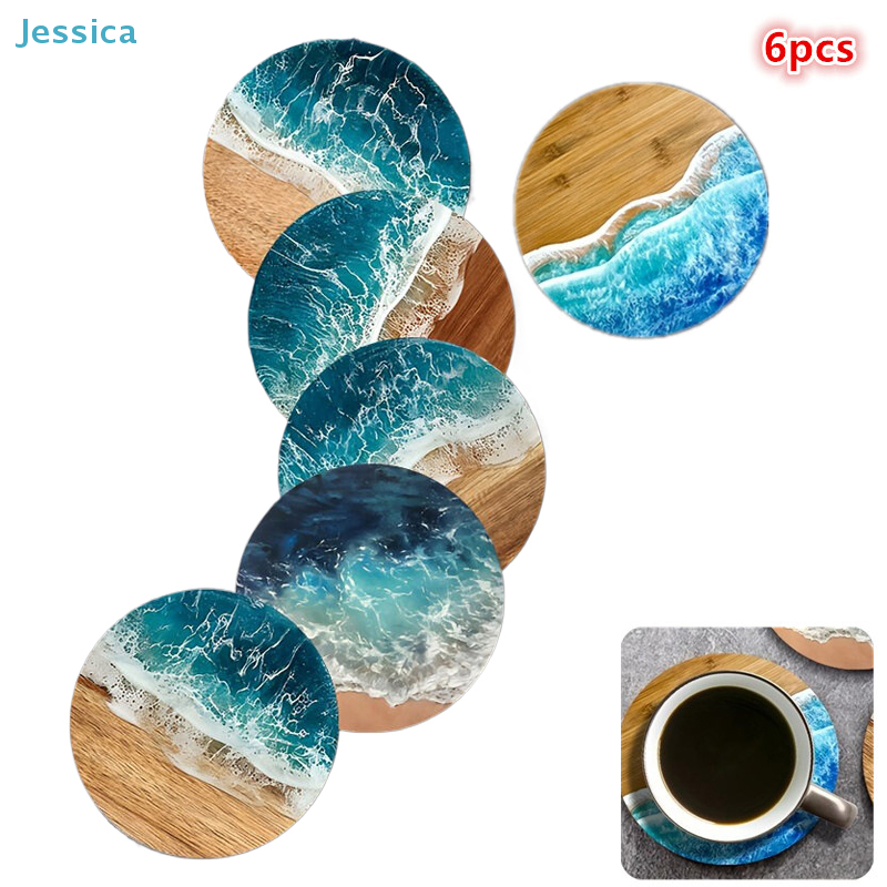 ♥Ocean Wave & Wood Grain Coast - Tea Coffee Pot Set recension och pris