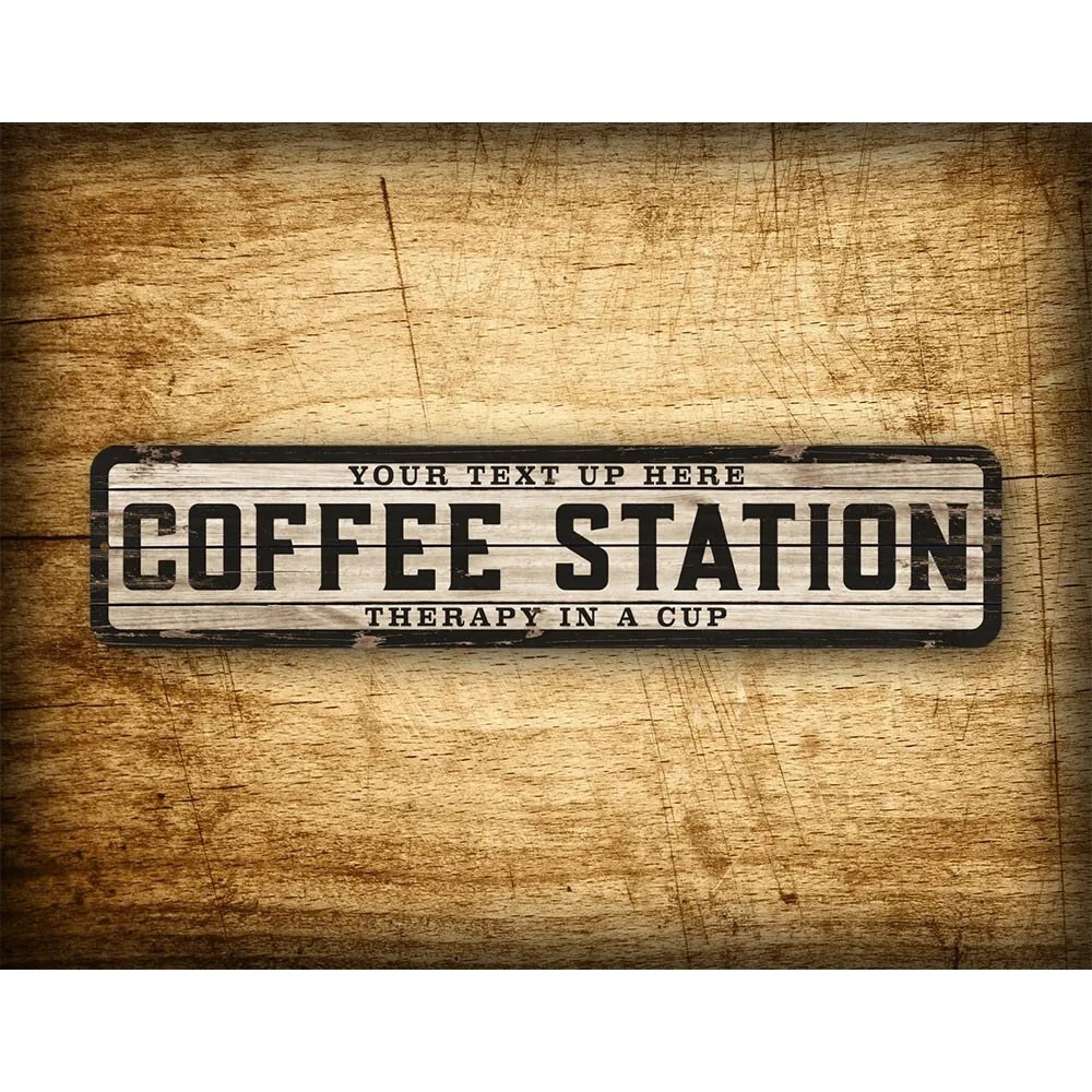 Custom Text Logo Weathered Woo - Coffee Tea Name recension och pris