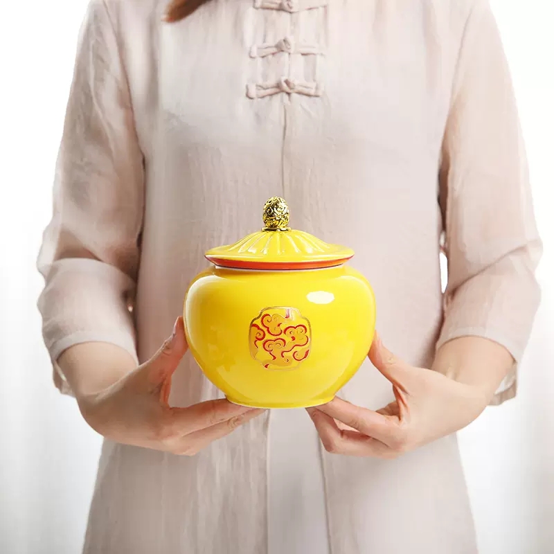 Chinese-style Yellow Ceramic P - Coffee Tea Pots recension och pris