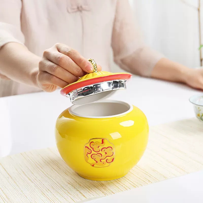 Chinese-style Yellow Ceramic P - Coffee Tea Pots recension och pris