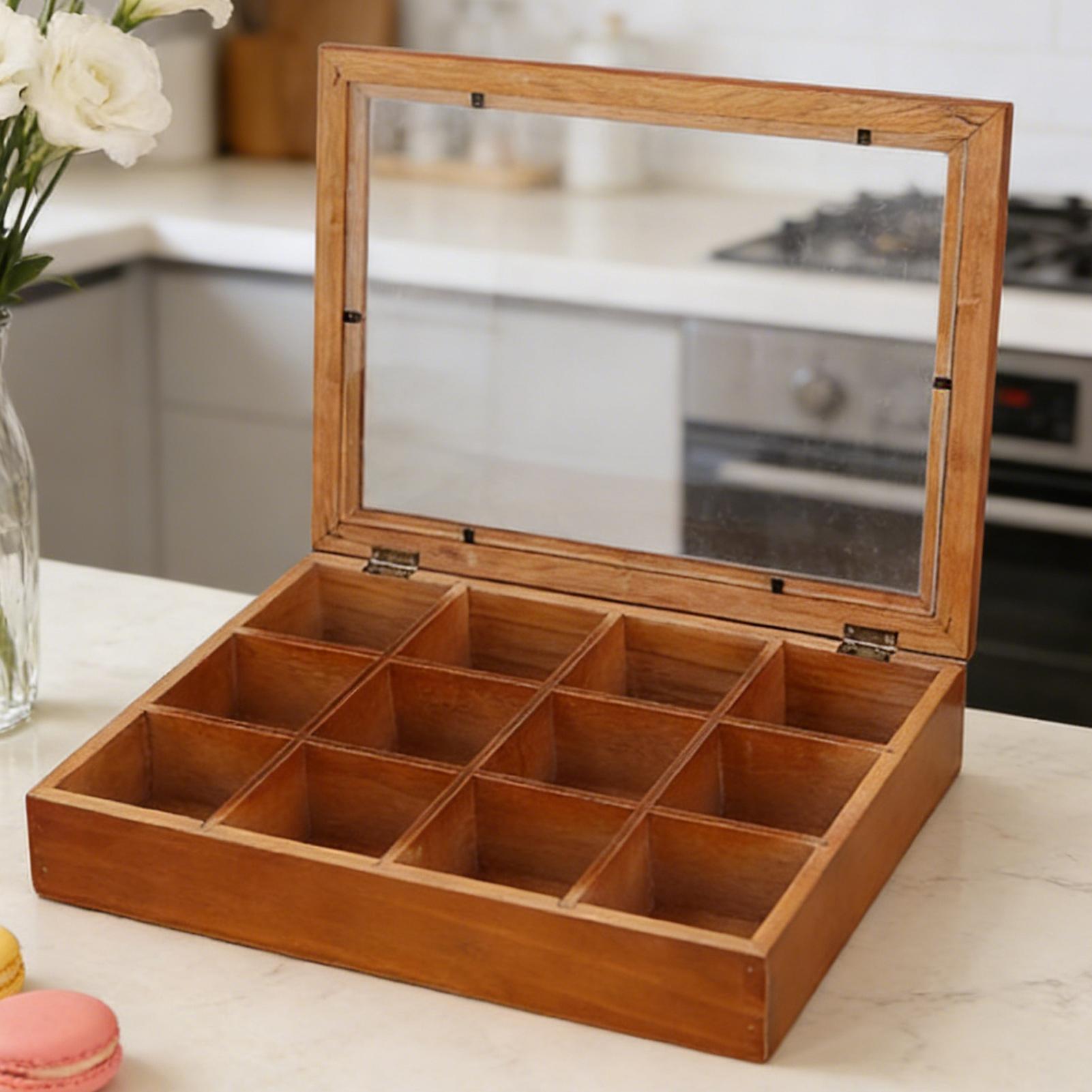 Tea Bag Storage 12-Compartment - Coffee Tea Drawer Organizer recension och pris