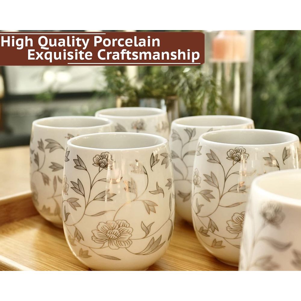 Japanese White Porcelain Tea S - Bamboo Tea Tray recension och pris