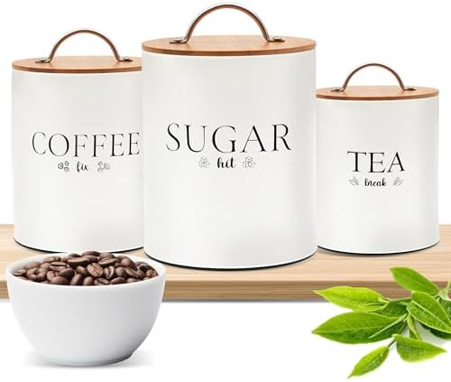 D'Lifeful 3PC Airtight Tea Cof - Coffee Tea Sugar Container Set recension och pris