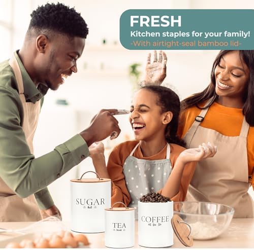 D'Lifeful 3PC Airtight Tea Cof - Coffee Tea Sugar Container Set recension och pris