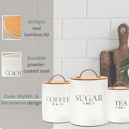 D'Lifeful 3PC Airtight Tea Cof - Coffee Tea Sugar Container Set recension och pris