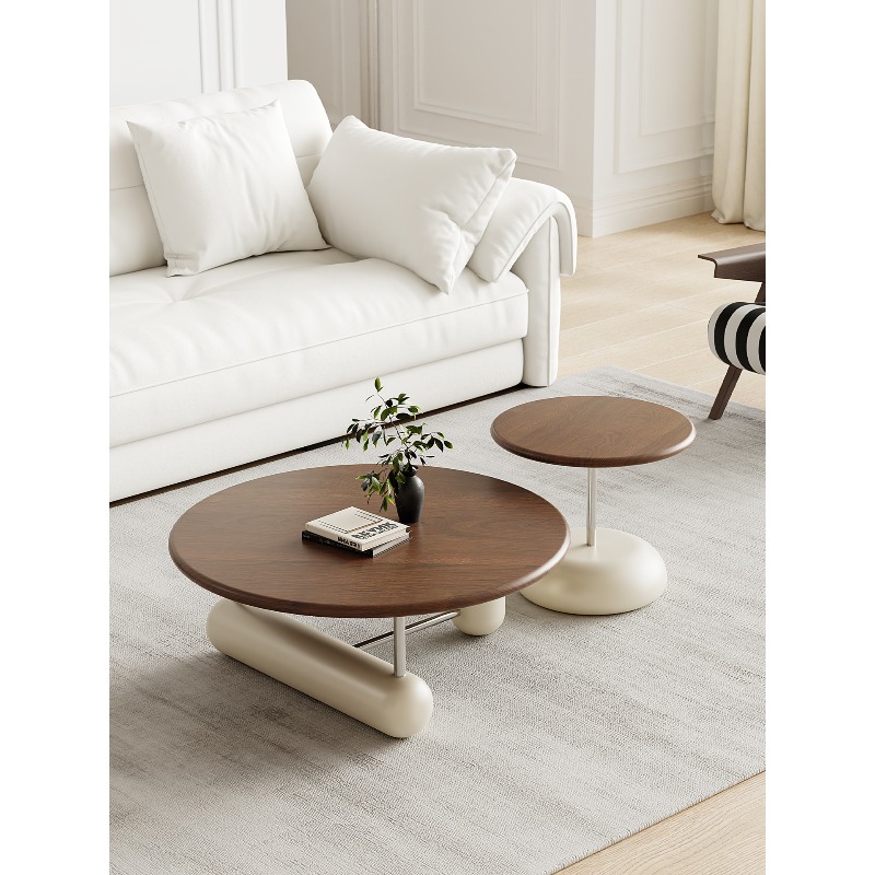 Round solid wood coffee table  - Young Tea Coffee recension och pris