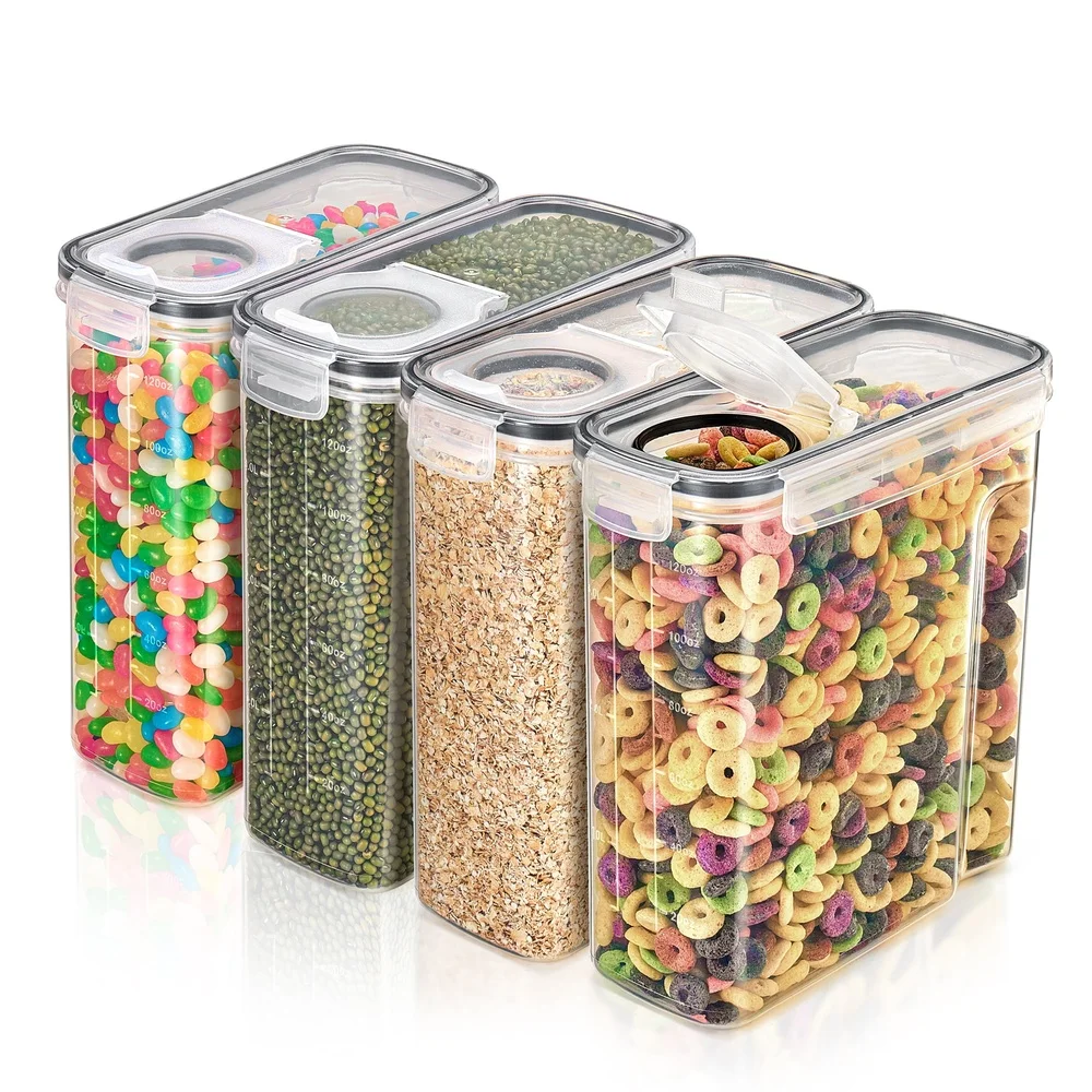 Clear Plastic Cereal Dispenser - Coffee Tea Sugar Container Set recension och pris