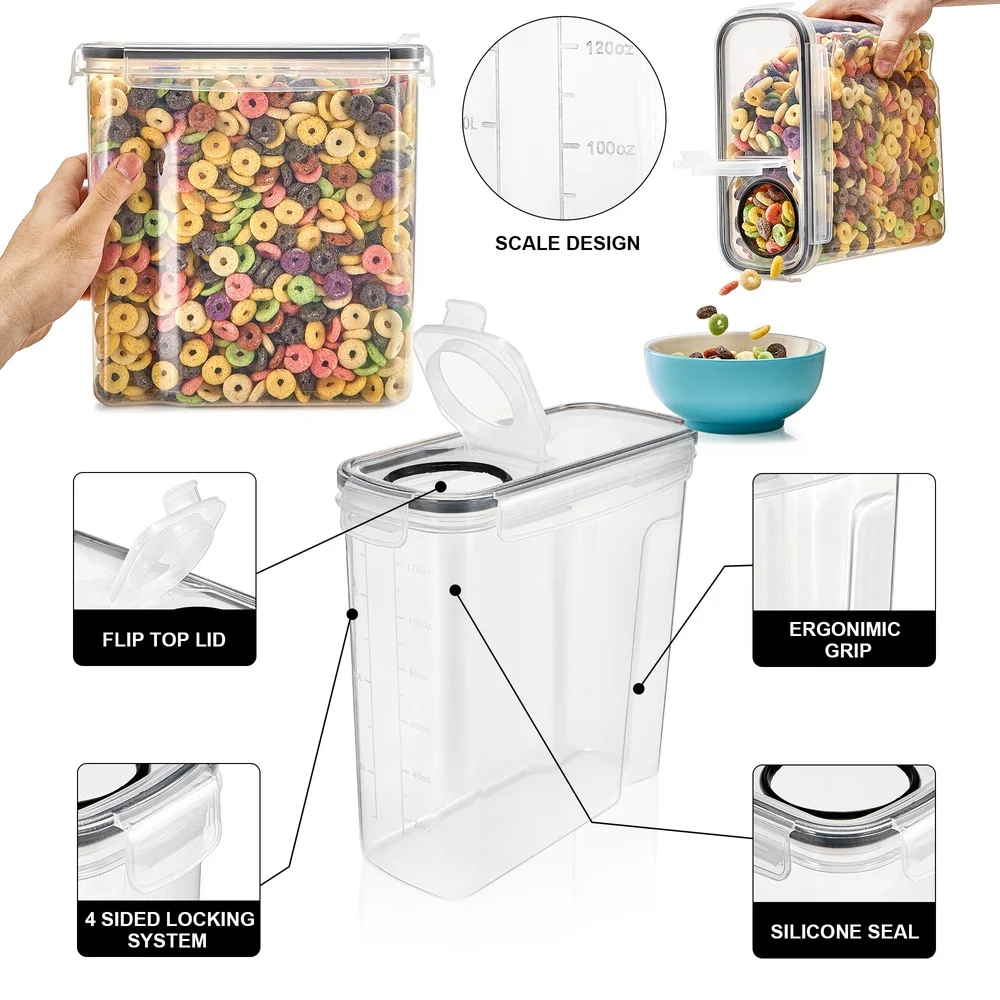 Clear Plastic Cereal Dispenser - Coffee Tea Sugar Container Set recension och pris