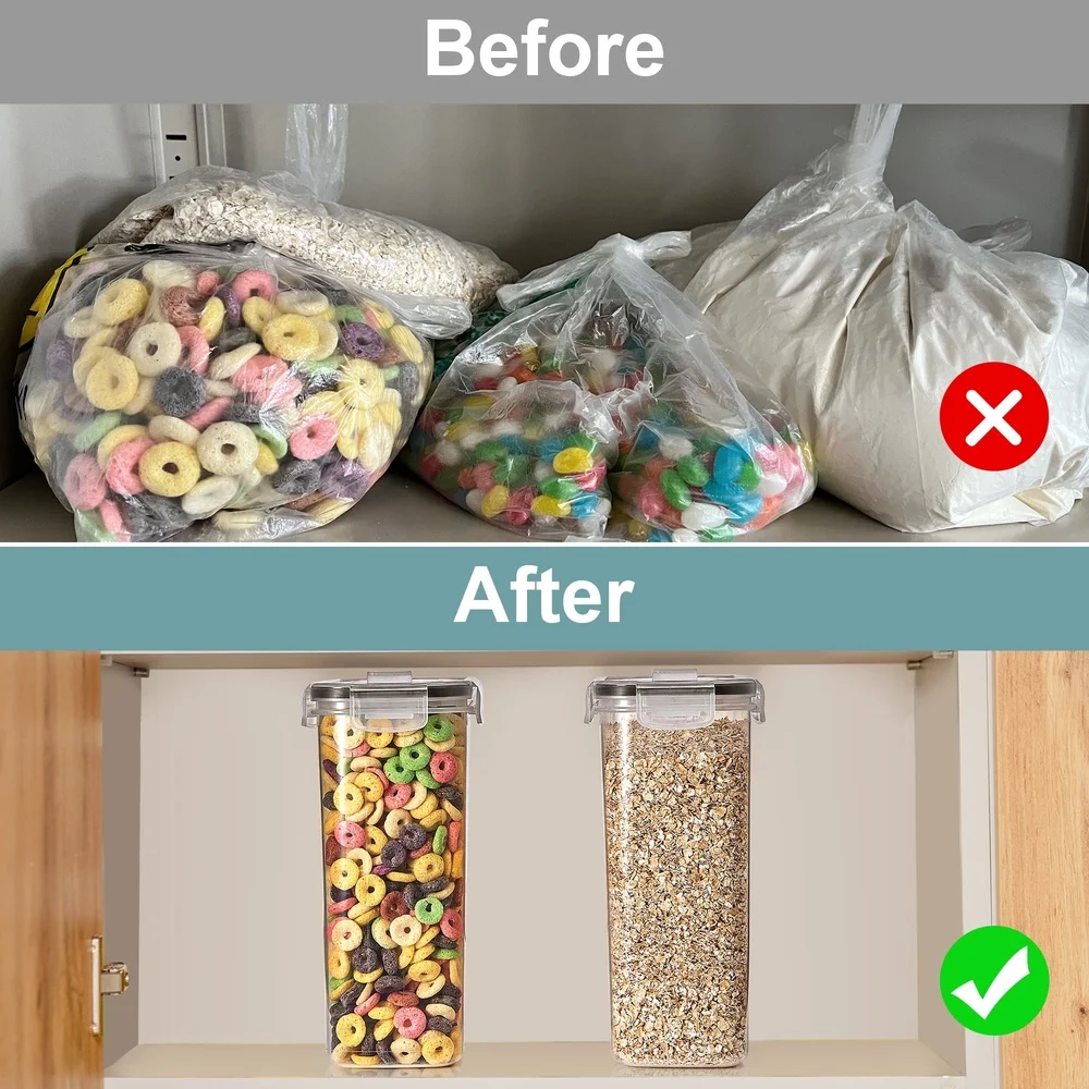 Clear Plastic Cereal Dispenser - Coffee Tea Sugar Container Set recension och pris