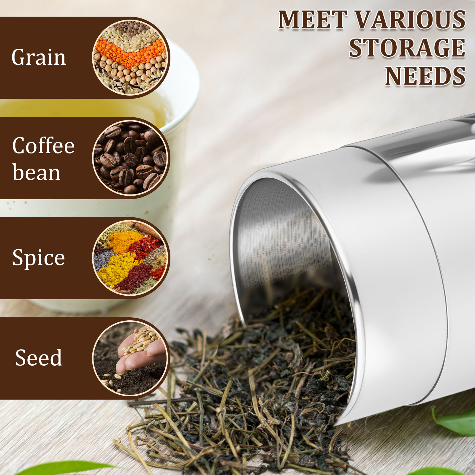 Stainless Steel Tea Leaf Tins  - Coffee Tea And Leaf recension och pris