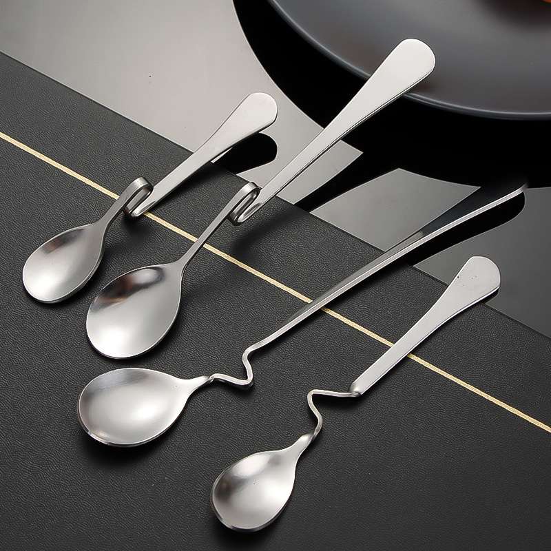 Curved Handle Spoon Milk Tea C - Tea Coffee Utensils recension och pris
