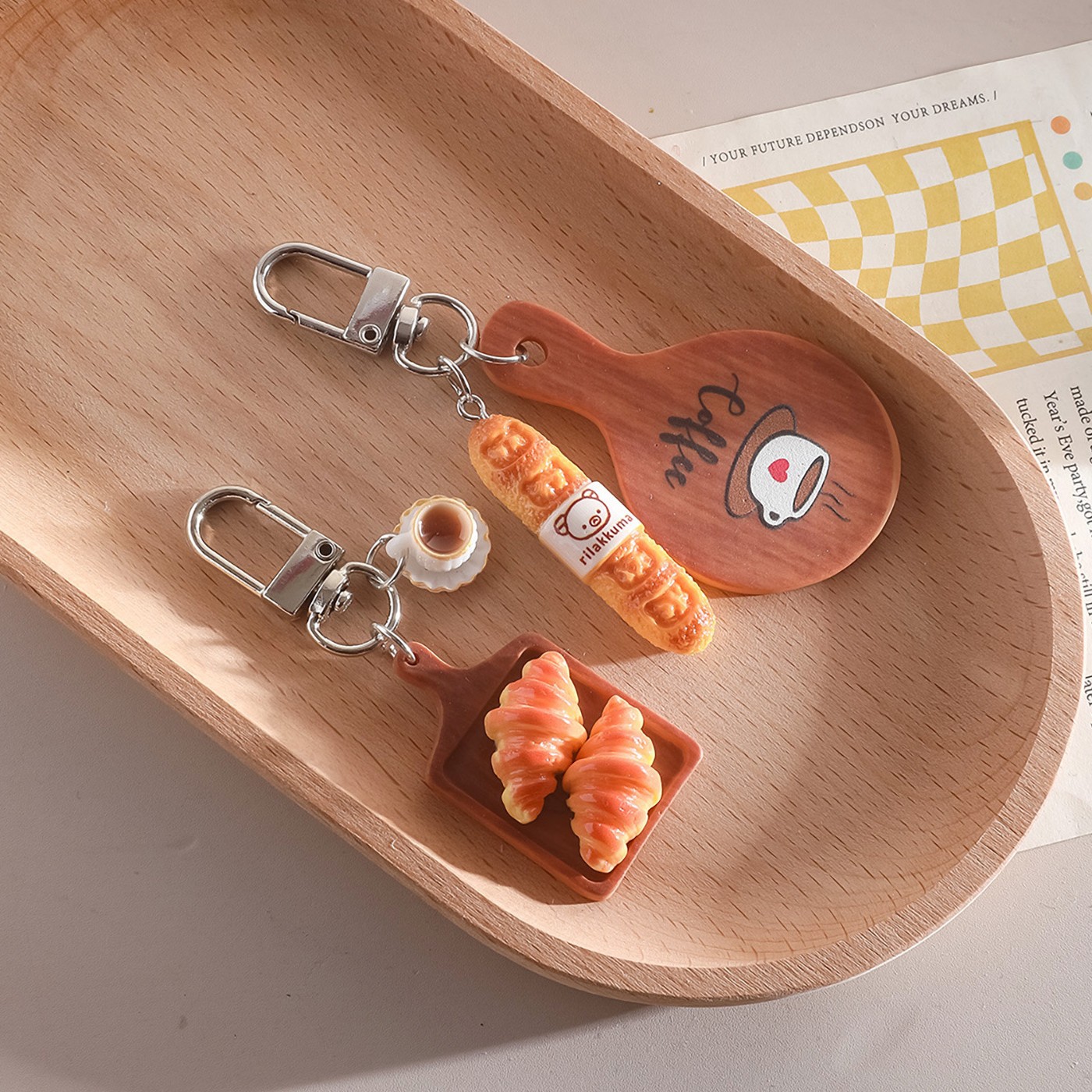 2Pcs Cute Resin Simulated Brea - Coffee And Tea Lyrics recension och pris