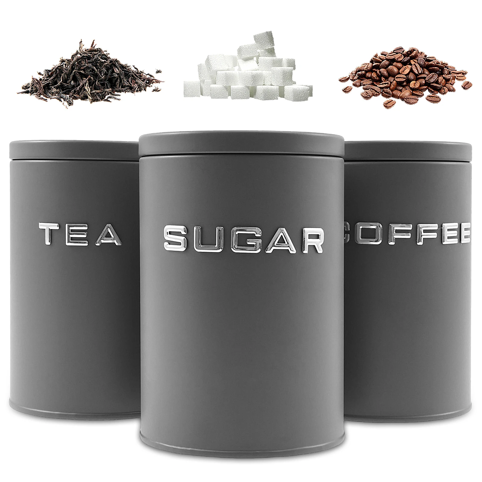 3 Pcs Tea Coffee Sugar Caniste - Coffee Tea Sugar Container Set recension och pris