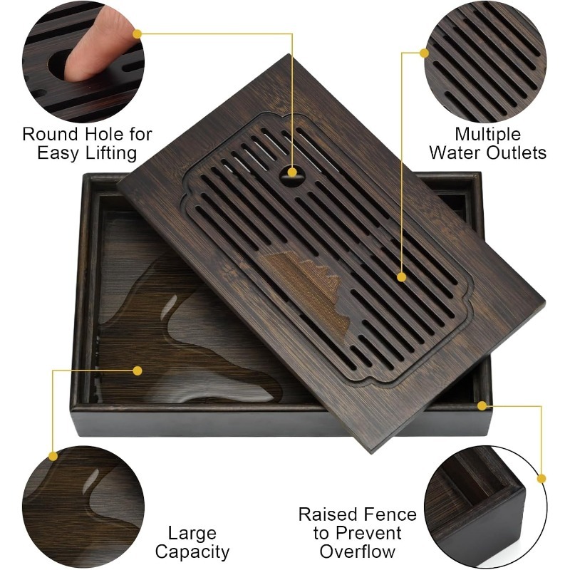 1Pc Bamboo Tea Tray, 11 Inch C - Bamboo Tea Tray recension och pris